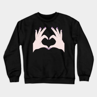 Hands Making Heart Shape Love Sign Language Valentine's Day Crewneck Sweatshirt